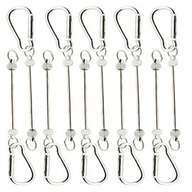 MyyYiTar 10 Pcs Beadable Keychian Bars Small Carabiner Clips DIY Beaded Key Chains Charm Crafts, Silver(No Beaded Included)