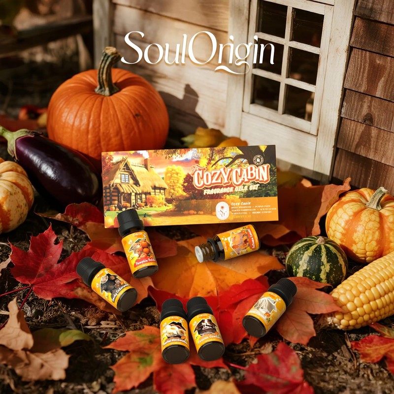Soulorigin Fall Cozy Cabin Fragrance Oils Set, Essential Oil for