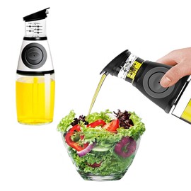 ASPA Moderna Botella dispensadora de Aceite Premium con Dosificador, Utilízala como Aceitera, Vinagreta y más - El dosificador cuenta con medidas en ml,tbs y tbsp