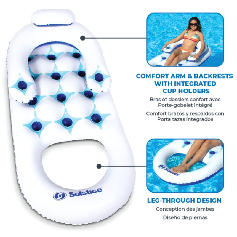 Swimline Solstice Fashion Pool Lounge Chair, Multicolor