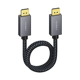 DisplayPort Cable 1.6ft/0.5M, iVANKY DP Cable, [4K@60Hz, 2K@144Hz, 2K@165Hz], Nylon Braided High Speed DisplayPort 1.2 Cable, Compatible for Gaming Monitor, TV, PC, Laptop and More