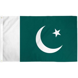 3x5 Pakistan Flag Lot of 2 Flags Super Polyester Nylon Flag 3'x5' House Banner 90cm x 150cm Grommets Double Stitched Premium Quality Indoor Outdoor Pole Pennant (New)