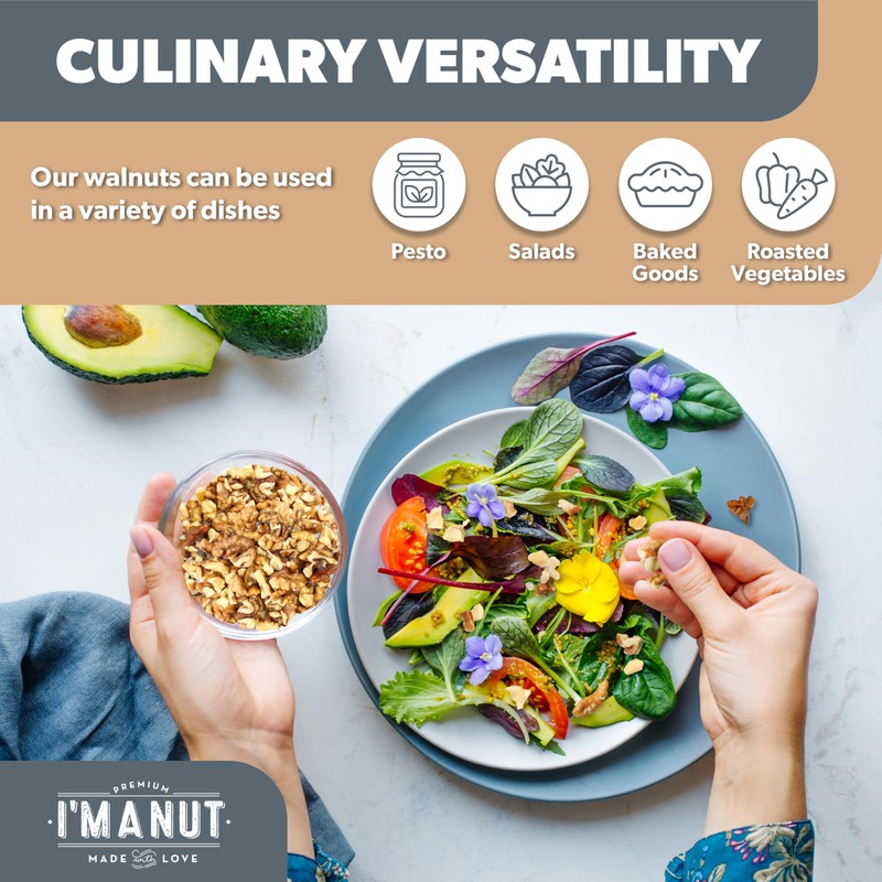 Premium Raw Chopped Walnuts 48oz (3 lb) - 100% Natural,