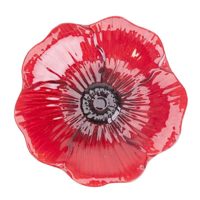 Panacea 086195 Poppy Glass Bird Bath birdbaths, 16 in. Dia,