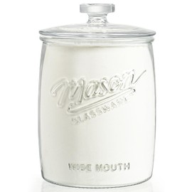 Dwbligt 1 Gallon Glass Cookie Jar with Airtight Lid, Wide Mouth Mason Jar for Pantry & Laundry Room Organization, Large Apothecary Jars for Sugar, Candy, Rice, Dog Treat & Food Storage Jar– Set of 1
