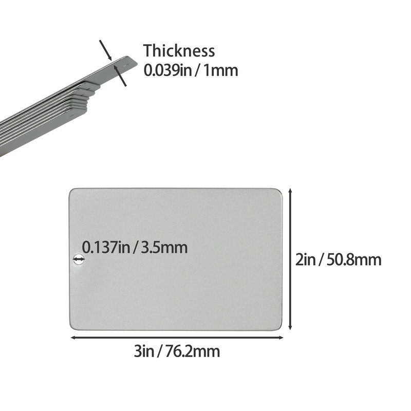 StayMax Anodized Aluminum Engraving Blanks 2x3 Inch 25 Pack (Silver)