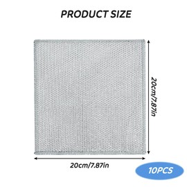 YUHENGCT 10 pcs Multipurpose Wire Dishwashing Rag for Wet and Dry Dish,Non Scratch Wire Dishcloth Rags,Scrubbing Pads Reusable Washing Cloth Dish Rags for Household Kitchen Supplies