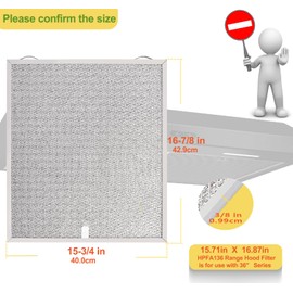 MNPARTS S99010430-003 Compatible with Broan Range Hood Filter 16-7/8" x 15-3/4" 2 Packs HPFA136 Replacement Nutone Kitchen Exhaust Fan Filter AVSF136 BCSD136 BCSEK136 Series