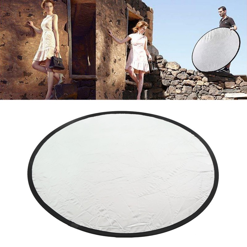 Silver Gold 2 In 1 Reflector Portable Mini Round Light