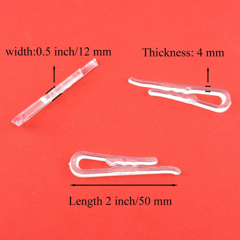 HAHIYO 2 inches/50mm 120Pcs Clear Plastic U Shape Alligator Clips