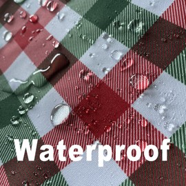 Essifunia Waterproof Checkered Tablecloth Fabric - Rectangle 58x84 Inch Christmas Plaid Table Cloth for Indoor/Outdoor Use - Xmas Table Cover for Kitchen, BBQs, and Parties