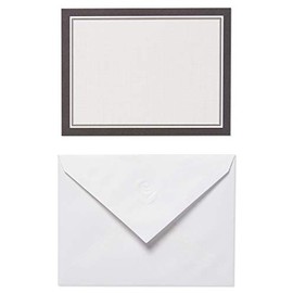 American Greetings Tarjetas en blanco de un solo panel con sobres, marfil con borde negro (40 unidades)