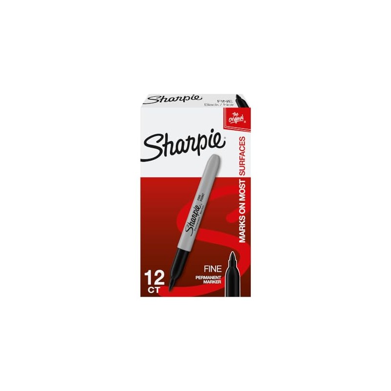 Sharpie Fine Point Permanent Markers, Black (Case of 144)