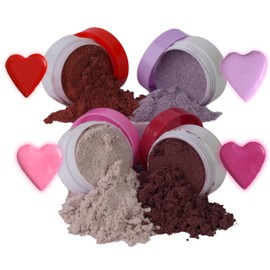 All-Natural Valentine Food Coloring Powder Set. Colors: Red, Pink, Deep Pink and Purple. Dye-Free / Plant-Based / Non-Carmine / Non-Annatto. FLAVORLESS by PIXIE DUST (Medium .20 oz Each Color .80 oz/22 gr Total)