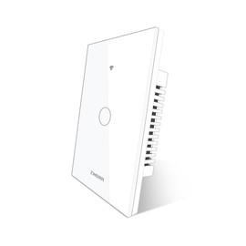 Smart Touch Wall Light Switch with Matter, Tempered-Glass Panel, Neutral Wire Required, Single-Pole, 2.4GHz Wi-Fi, App/Voice Control with Alexa/Google/Apple Home, Timers & Schedules White – 1 Gang