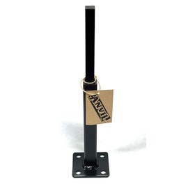 Anvils 6" Rusty Metal Railing Step Newel Posts Repair Mount Secure 1" Outdoor Rails Rotted Post to Concrete-3" Base Plate No Welding Slip-fit in Existing Rails 1" Square Hollow Leg Black Paint Bolts