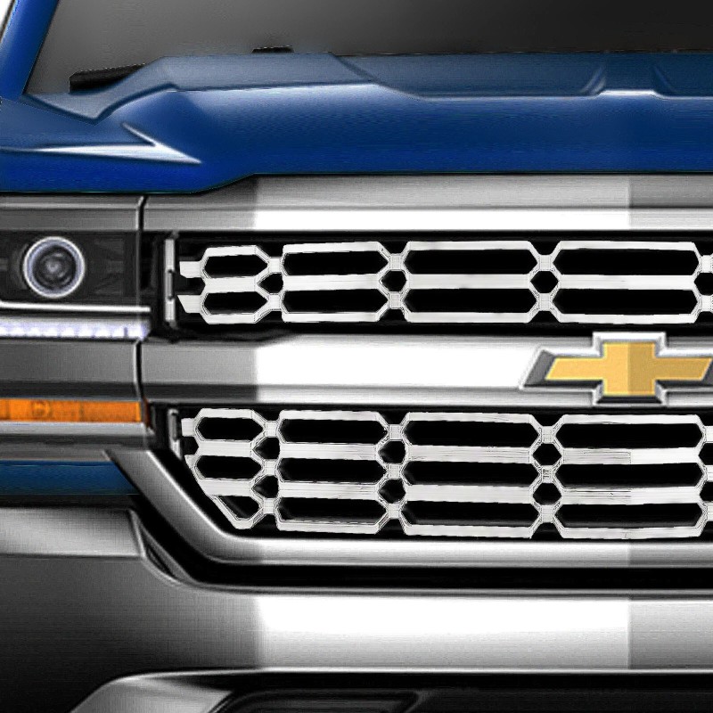 YTI Grille Overlay Snap On Fit for 16-19 Chevy Silverado