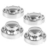 Dexepe Front & Rear Chrome Dually Wheel Center Hub Caps
