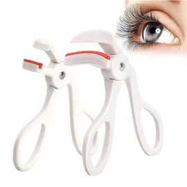 2 PCS Mini Eyelash Curlers, Travel Eyelash Curler, Wide-Angle Eyelash Curler, for Any Eye Shapes and Sizes,Creates Lifted Lashes (White)