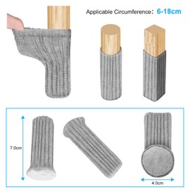 OSDUE 24 Stück Stuhlsocken, Elastisch Möbelsocken Gestrickte, Filz Stuhlbeinkappen, Dicke Unterseite, Antirutsch Pads für Möbel, Tisch, Bodenschutz, Vermeiden Sie Kratzer &Geräusche