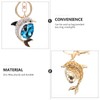 Healifty Dolphin Keychain Ladies Backpack Purse Cartoon Key Crystal Rhinestone