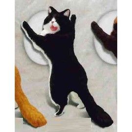 "Here I Go First!" Stand with Suction Cup, Long Hair Weave, 4. Black x White (Single Item)