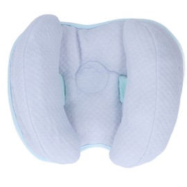 Baby Head Neck Support Pillow Prevent Flat Head Adjustable Breathable Infant Travel Pillow Blue