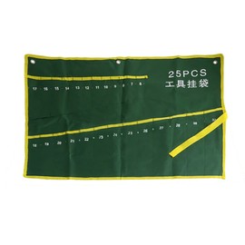 Roll Up Tool Bag Multi-Pocket Travel Wrench Roll Up Pouch Multi-Purpose Oxford Cloth Tool Roll Organize for Spanner Plier 25 Pockets Green