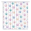 JEJOMEAG Dog Paw Shower Curtain Cute Colorful Paws Print Pet