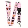 ROLSELEY Lanyard Neck Strap 20 Pink Dog Breeds Pattern with