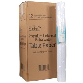 ForPro Professional Collection Premium Universal Extra Wide Table Paper, Smooth, Wrinkle-Resistant, 27 Inches W x 225 Feet L, 2.9 Lbs (Pack of 12)