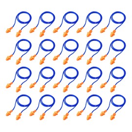 20 Pairs Corded Ear Plugs Reusable Silicone Earplugs with String Banded Ear Plug for Sleeping Noise Cancelling Noise Reduction Hearing Protection(Blue-Orange)