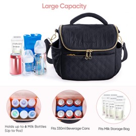 SFYBYHEART Breastmilk Cooler Travel Bag with Ice Pack for 6 Baby Bottles Up to 9 Ounce - Insulated Bottle bag for Daycare - Breastmilk Storage Bag - Baby Bottle Cooler Bag - Bottle Holder