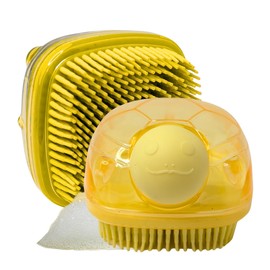 Cepillo Exfoliante de Silicona Amarillo con Jabonera Rellenable Suave para Piel Sensible Ideal para Limpieza Facial y Corporal Higiene Diaria y Cuidado Personal sin Irritación