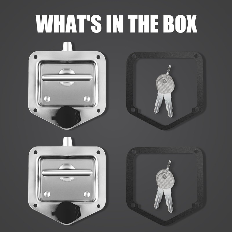 Tutor Auto 2-Pack T-Handle Latches, Truck Bed Tool Box Latch