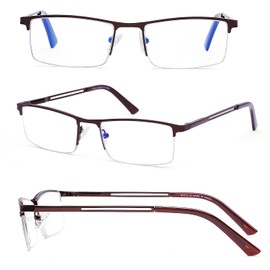 Half Frame Progressive Multifocus Reading Glasses Anti Blue Light,Semi Rimless Readers For Men