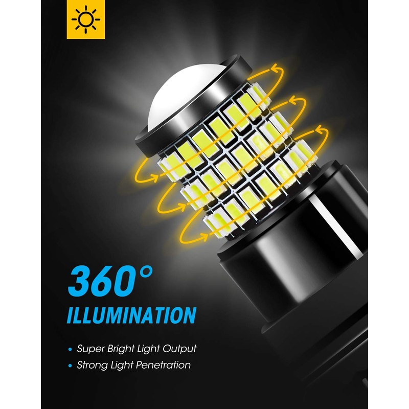 Yorkim 3157 Led Bulb White 3156 Led Reverse Lights with