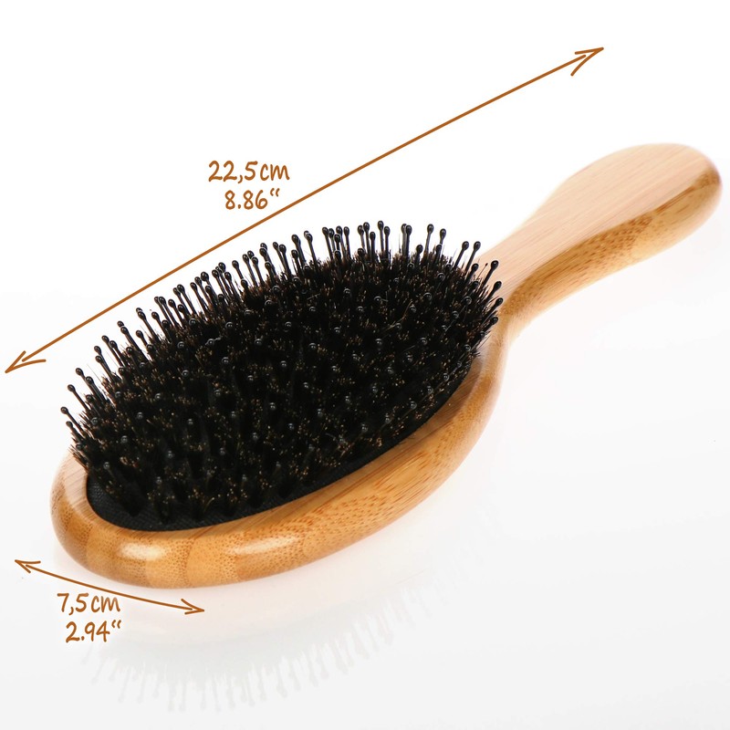 com-four® Premium Bamboo Hair Brush, All-Purpose Hair Brush Made of