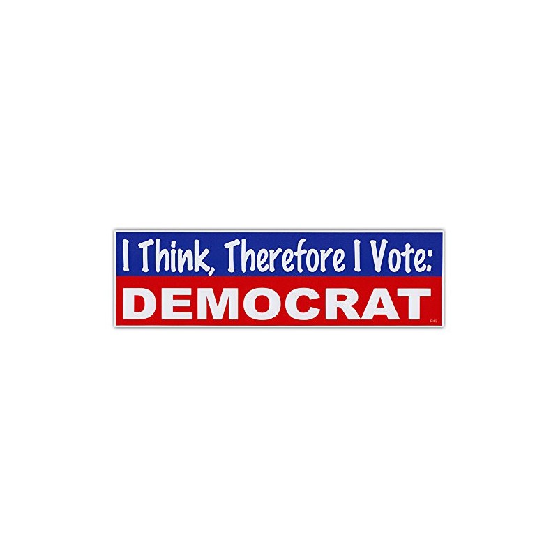 Bumper Sticker Decal - I Think, Therefore I Vote Democrat