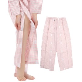 Magokoro Nursing Pajamas, Women's, Full Open, 100% Cotton, All Year Round (Includes Velcro Replacement), pink plaid