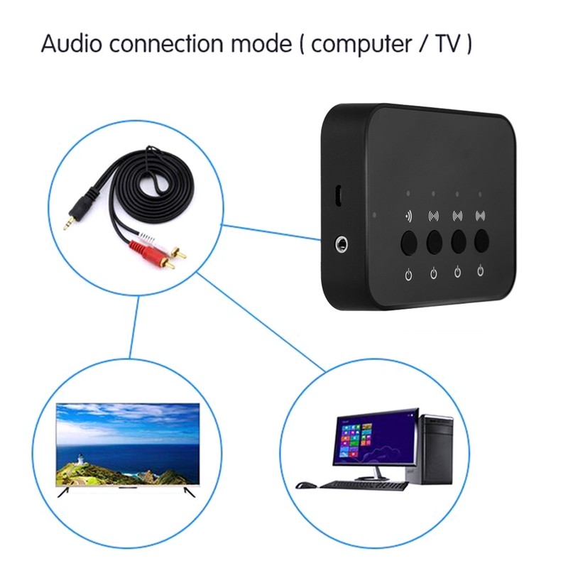 3.5mm Wired Wireless Stereo Bluetooth 4.0 Audio Adapter Music Sharing