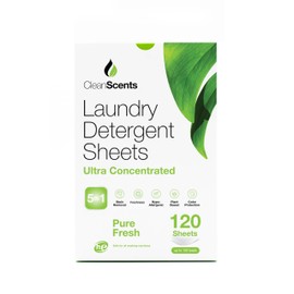 CleanScents Laundry Detergent Sheets (120 Sheets) (Pure Fresh)