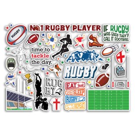 A4 Sticker Sheet Rugby Vinyl Stickers - Players Club Fan Men Women Kids Sport Hobbies Hobby Travel Scrapbooking Journal Decor #81273