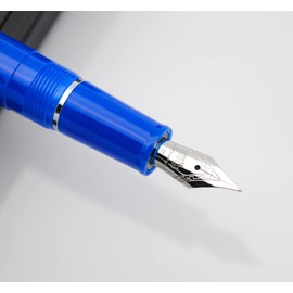 JINHAO 82 Fountain Pen with Silvery Clip (F Nib 0.5mm, Transparent Royal Blue)