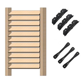 Explranltec Deck Sunblind System Brackets, Louver Hardware System for Blinds and shutters, Louver Pergola Kit for Holding up to 11 Boards (48'') Black