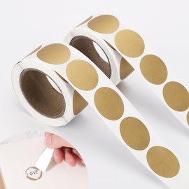 600 Pcs Scratch Off Stickers, Round Scratch Off Stickers Self-Adhesive Custom Scratch Off Labels Decals for Prize Lottery Tickets Raffle DIY Card Making(Gold)