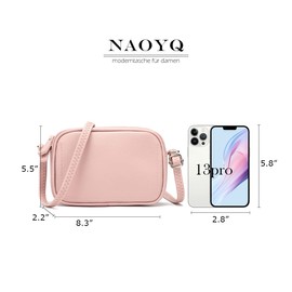 NAOYQ Damen Handy umhängetasche citytasche Crossbody Tasche Schultertasche für Frauen Schlichte Handtasche schwarz umhängen Handytasche zum umhängen Phone kleine Taschen rosa