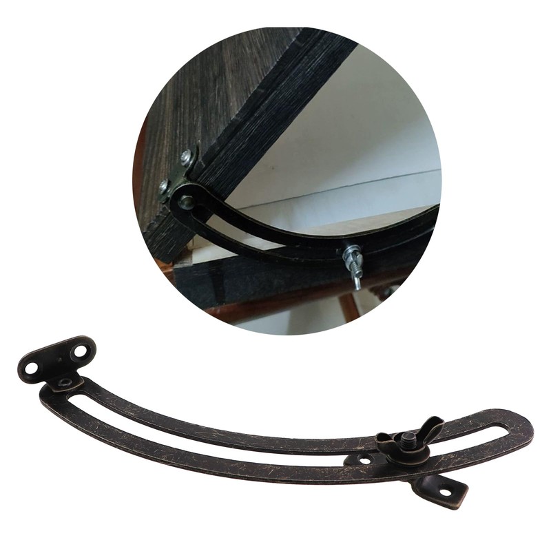 ZQIY 2PCS Metal Curved Lid Adjustable Support Hinges 175x21mm Hardware