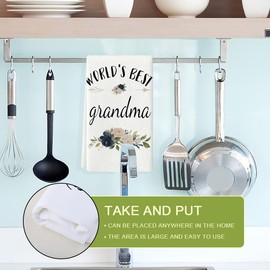 World's Best Grandma Kitchen Towels Grandmother for Grannny from Grandson Granddaughter to Grandma Dish Towels for Cooking Grandma Gift Towel