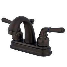 Kingston Brass KB5615NML Naples 4-Inch Centerset Lavatory Faucet, Oil Rubbed Bronze